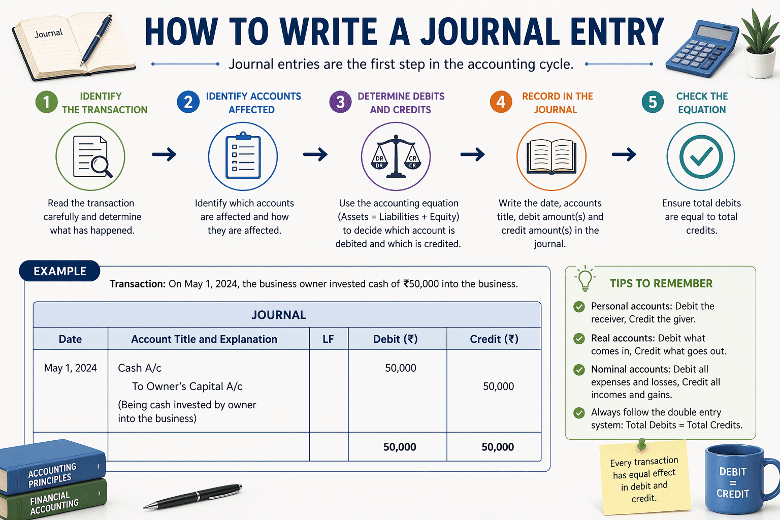 How to Write a Journal Entry (Step-by-Step with Examples)